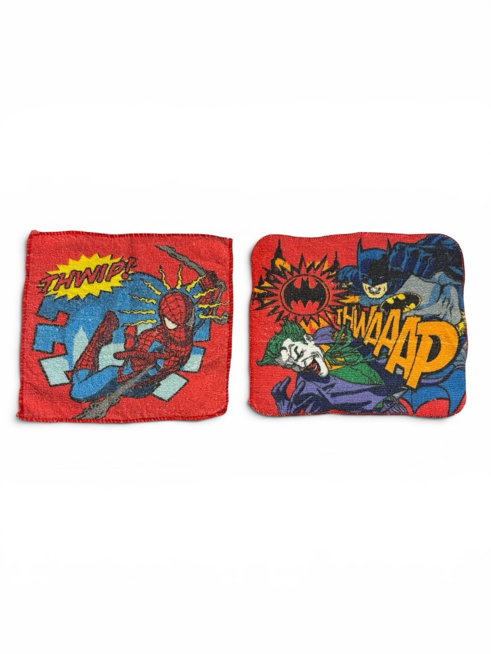 2012 DC Comics and Marvel Kids Super Heros Batman and Spiderman Wash Cloths